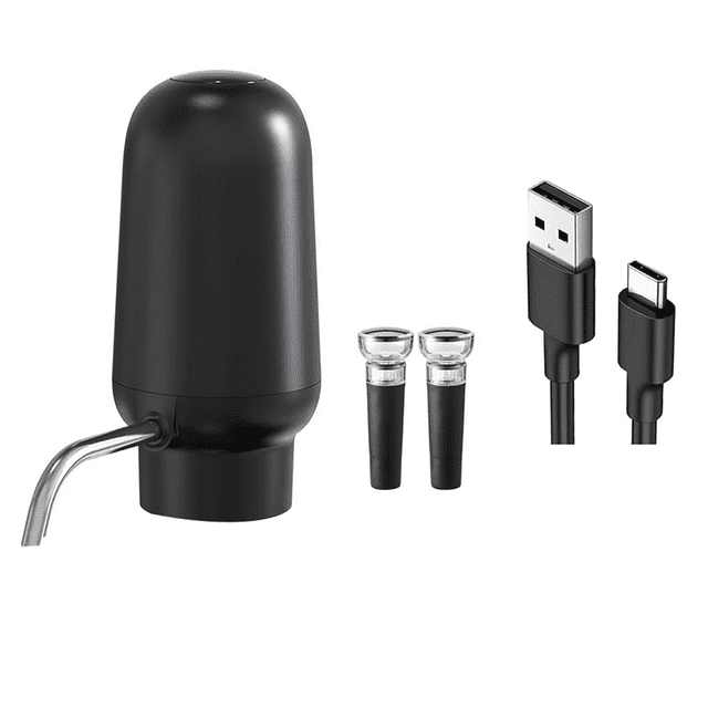 Electric Wine Pourer, Rechargeable Wine Aerator with 2 Wine Stoppers, Portable 1-Button Automatic Wine Aerator