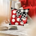 thumbnail image 4 of Valentines Day Pillow Cover 18x18 Inch Black White Buffalo Plaid Checkered Red Love Heart Polka Dot Bowknot Decoration Throw Pillow Covers Holiday Home Decorative Cushion Case for Couch, 4 of 6
