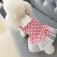 thumbnail image 3 of Dog Cat Dress, Soft Elastic Cotton Net Yarn Fashion Cute Flower Printing Ruffled Hem Design Sling Sleeveless Pet Clothes Costume for Puppy Kitten Daily Wear Taking Photo Party, 3 of 8