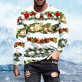 thumbnail image 2 of Mens Christmas T Shirts Long Sleeve Vintage Snowflake Graphic Pajamas Tee Basic Crew Neck Casual Slim Fit Fall Winter Family Xmas Gift Men T Shirts White XXXL, 2 of 5