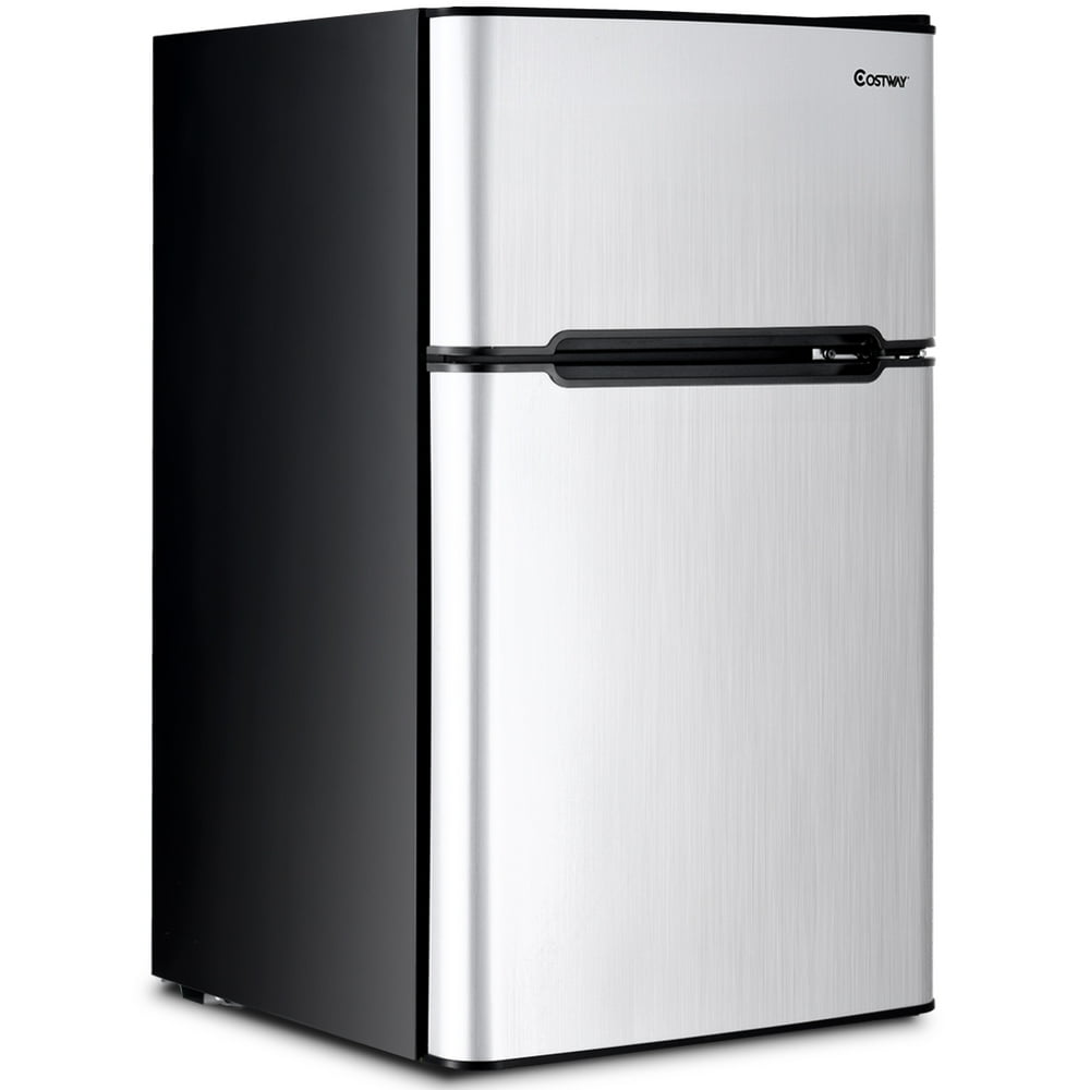 Costway Refrigerator Small Freezer Cooler Fridge Compact 3.2 Cu ft Unit