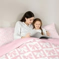 thumbnail image 5 of Feelyou Princess Pink Bowknot Full Size Comforter Sets, Kawaii Winter Christmas Bedding Comforter Set, Kawaii Cartoon Buffalo Reversible Bedding Sets, Lightweight Room Decor, 3 Pieces, 5 of 8