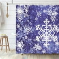 thumbnail image 3 of Merry Christmas Snowflake Shower Curtain Set, Happy Holiday Winter Black White Bathroom Decorative Winter Waterproof Fabric 72x72 Inch with 12 Hooks, 3 of 6