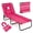Pink Stripe, variant on Costway Folding Beach Sun Lounger with Face Hole & Removable Pillows, 4-Position Backrest Pink