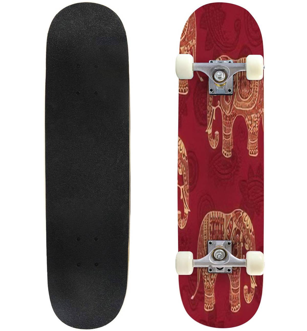 Clear seamless texture with stylized patterned elephants in Indian