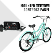 Hyper Bicycles E-Ride 26-Inch Ladies Electric Cruiser Bike with 250W Motor in Turquoise