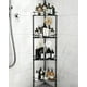 thumbnail image 1 of Esquinero para Baño Metal 4 Niveles AntiÓxido  Organizador de Piso para Ducha con Cojines Adhesivos y Ganchos, Ideal para Baños/Cocinas/Hoteles (Negro), 1 of 8