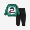 thumbnail image 2 of Conjunto de 2 piezas de pantalón y camiseta navideños con diseño infantil para niño pequeño, 2 of 5