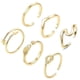 thumbnail image 1 of Juego de 6 anillos de nudillos sencillos, anillo ajustable para dedo, joyería, 1 of 3