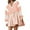 Pink, variant on Tumotour Mini Dress For Women Casual Loose Striped Patchwork Color Block Long Sleeve Lapel V Neck Pleated Oversized Slim Fit Sweatshirt Dress