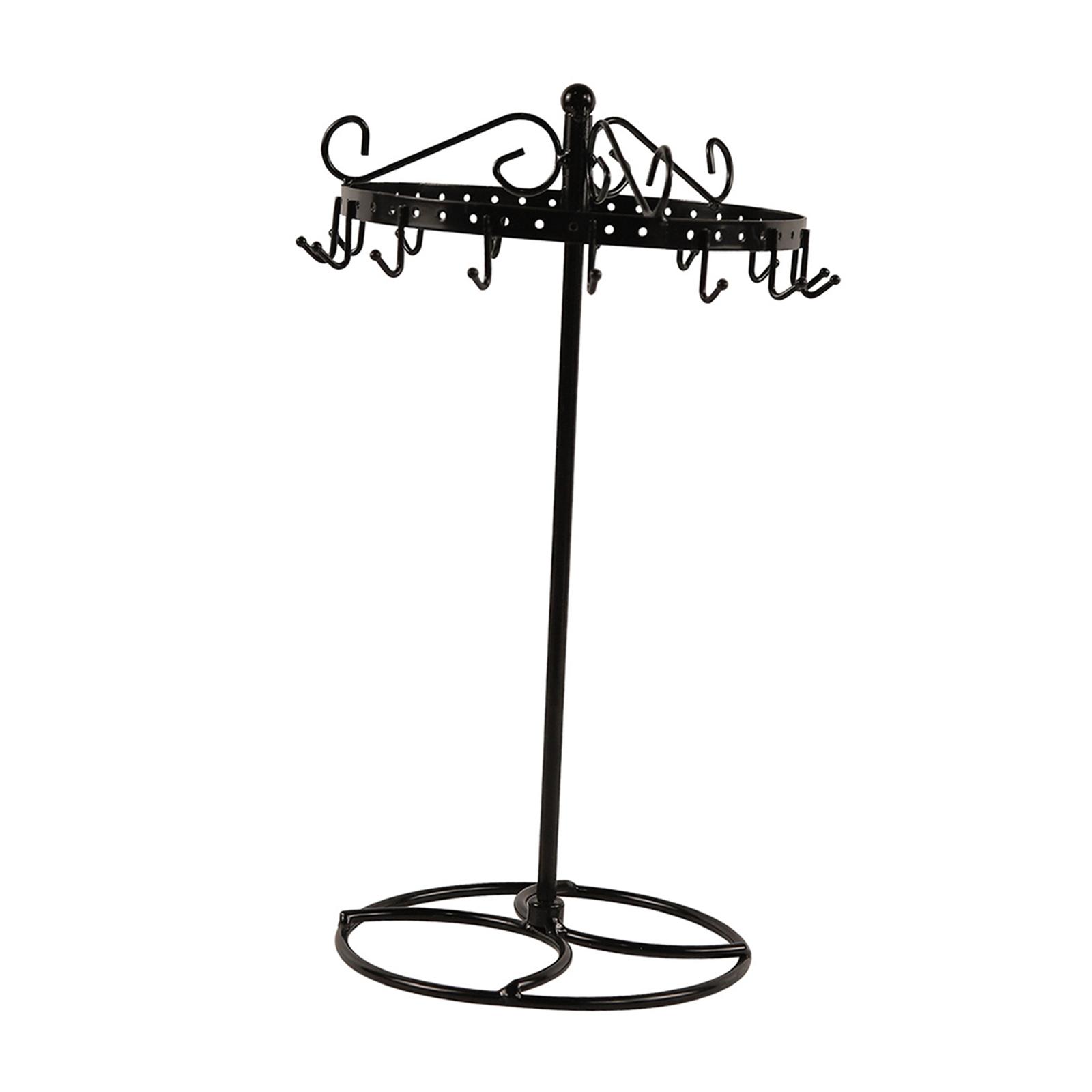 FVDPWYE Necklace Holder Organizer,Necklace Organizer Home Room Deocr Hanger with 15 Hooks Jewelry Display Tree for Keychain Necklaces Black