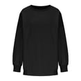 thumbnail image 4 of JGGSPWM Womens 2023 Casual Crewneck Long Sleeve Casual Solid Pullover Sweatshirts Tops Black XL, 4 of 6