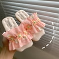 thumbnail image 5 of JDQJBZ Girl's Sandals Kids Ruffles Princess Style Slide Sandals for Beach Non Slip Summer, 5 of 5