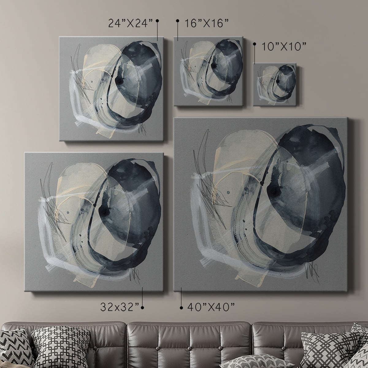 Wexford Home Tandem Loops II-Premium Gallery Wrapped Canvas, 10" x 10" - Ready to Hang