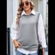 thumbnail image 5 of Suéteres de Punto para Mujer, Cuello Redondo, Lazo, Color Liso, Botones y Abertura Lateral, 2025 Gris M, 5 of 9