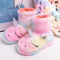 thumbnail image 3 of Rainbow Unicorn Slippers/Cute Fluffy Girls Slippers/Cozy Plush Indoor Outdoor Women Slippers/Best Unicorn Gifts, 3 of 7