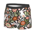 thumbnail image 2 of Balery Rabbits on Floral Men's Boxer Briefs, Soft and Breathable Cotton Underwear with nylon Waistband-X-Large, 2 of 9