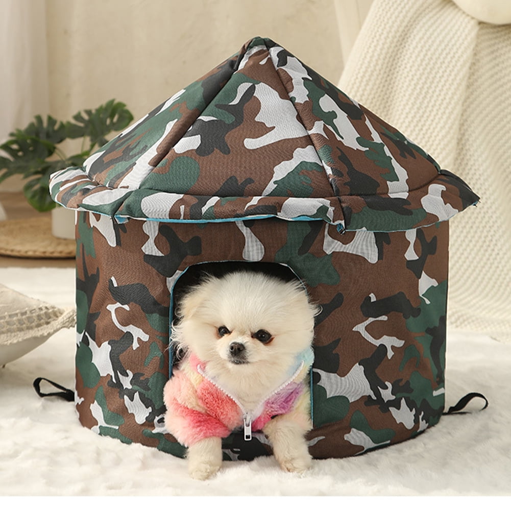 KYAIGUO Cat House with Removable Cushion Outdoor Cat House Weatherproof Four Season Pet Nest Kitty Shelter House Small Dog Tent Cabin for Indoor Outdoor