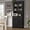 Black, variant on 72" Kitchen Hutch Cabinet with Glass Doors, Charging Station, LED Lights, Open Counter Shelf and Storage Cabinet for Dining Room,White