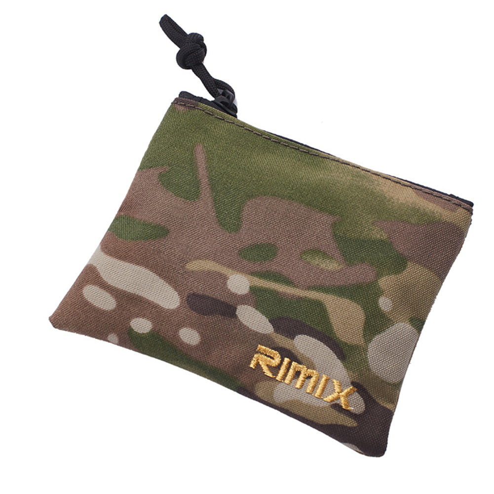 Coin Pouch Camouflage Camo Canvas Coin Purse Cellphone Card Bag With Handle And Zipper 
