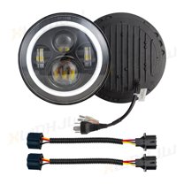 Pair RGB 7 Inch Halo LED Headlights DRL Light Combo Fit for Jeep Wrangler JK TJ LJ