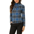 thumbnail image 1 of Hauts à Col Roulé à Manches Longues pour Femmes Extensibles Ajustés Noël Xmas Chemise de Fête m Bleu, 1 of 8