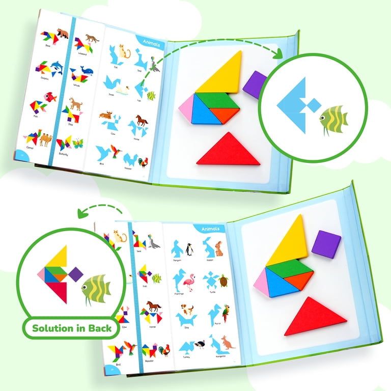 BenBen Travel Tangram Puzzle, Magnetic, With Challenge Book photo 8