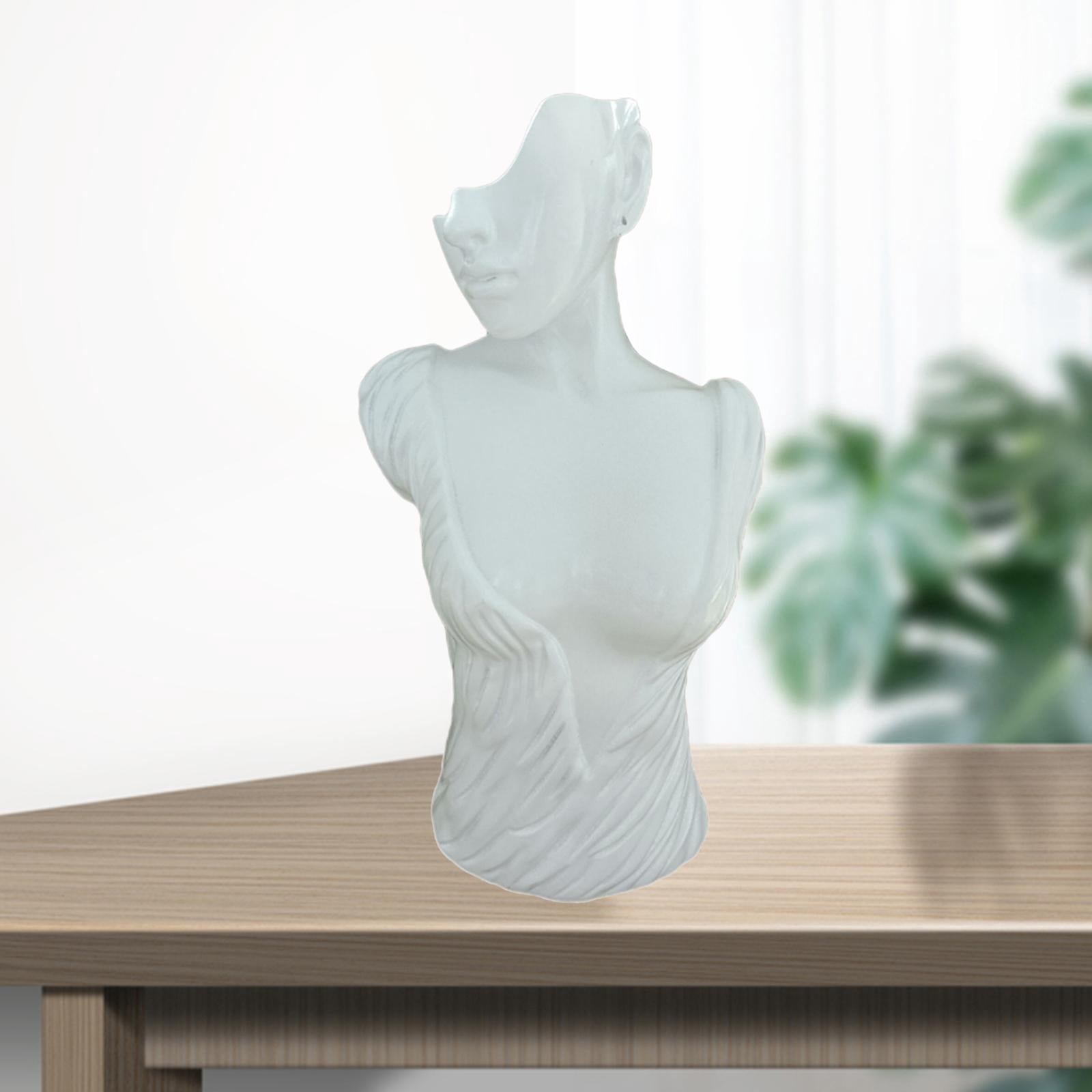 Mannequin Head Bust Stand Jewelry Display Necklace Earring Chain Holder Rack S White 25X13X11cm