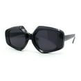 thumbnail image 2 of Womens Mod Thick Bevel Frame Butterfly Designer Fashion Sunglasses All Black, 2 of 4