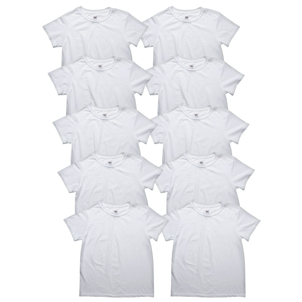 Hanes Hanes Boys' White Crew TShirts, 10Pack
