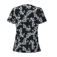 thumbnail image 4 of Naloa Flower Print T-Shirts Short Sleeve V Neck Tees for Women Fashion Tops Trendy Lightweight Soft Casual Summer Outfits Clothes, 4 of 5