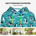 thumbnail image 4 of Lsque Penguins On The Ice In The Sea Pattern Casual Women's Hoodie,Hooded Sweatshirt with Kangaroo Pocket,Pullover Hoodie with Eye-catching Drawstrings-X-Large, 4 of 7