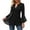 Black, variant on Womens T-Shirt Long Sleeve Top Black Glitter V Neck Bell Sleeve Peplum Hem Sheer tee Slim Fit Shiny Casual Parties Glamorous Stylish pullover top