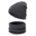 thumbnail image 1 of Conjunto de 3 piezas de gorro, bufanda y guantes de terciopelo para otoño e invierno para hombre y mujer, conjunto de varias piezas de punto grueso y cálido para exteriores para adultos, 1 of 6