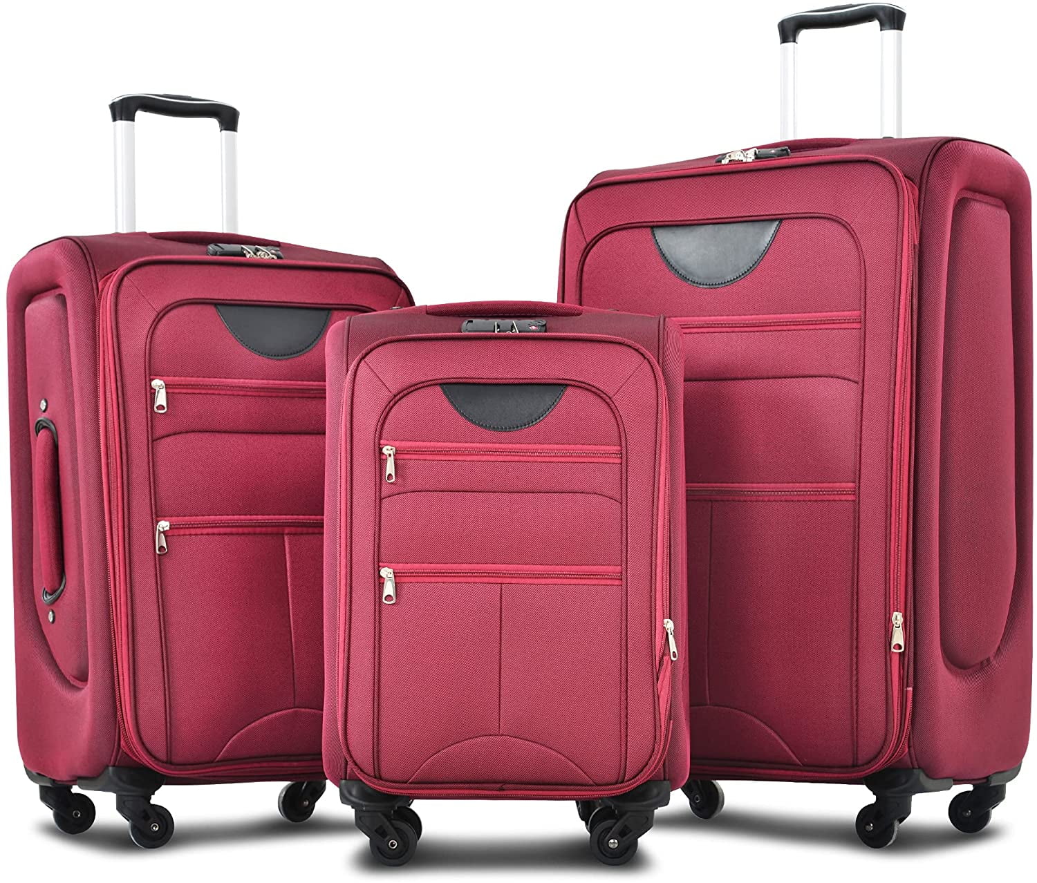 Basics Upright Spinner Expandable Softside Suitcase Luggage with TSA ...