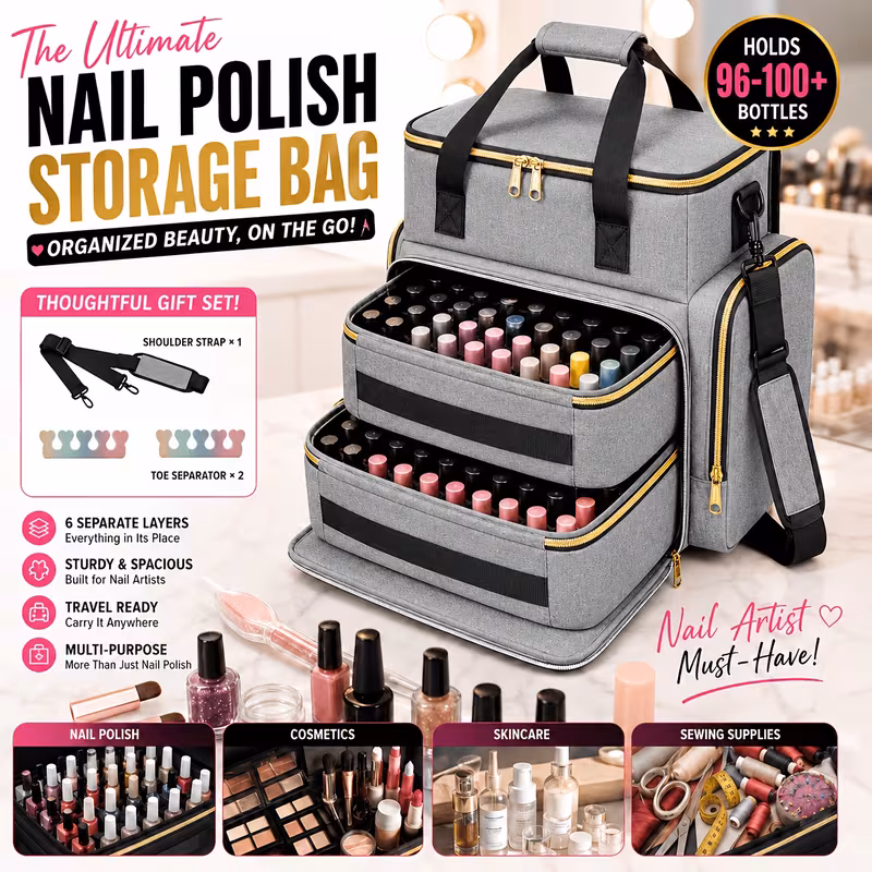 Portable Nail Care Storage Bag / Nail Polish Organizer