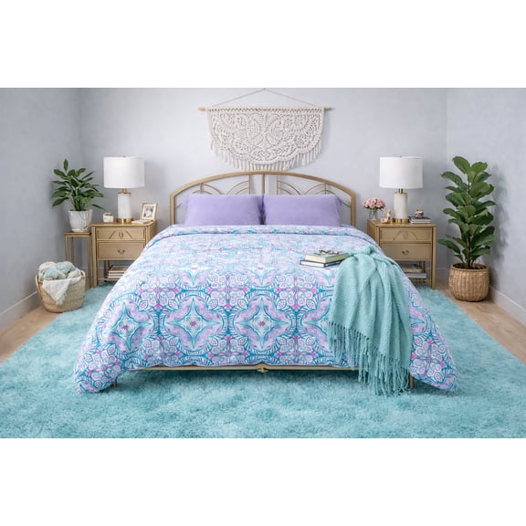 Balat Zahra -100% Cotton Queen Size Duvet Cover Set Including 2 Shams.Made in Green by Oeko-Tex.