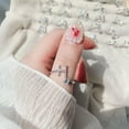 thumbnail image 5 of EOEMY A-Z Initial Letters 925 Silver Micro Zircon Rings Name Rings Adjustable Women-Gold-X, 5 of 9