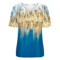 thumbnail image 4 of Camisetas con estampado floral con cuello en V para mujer Blusas femeninas cómodas a la moda Tops OAVQHLG3B Store  lin121212, 4 of 4