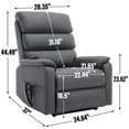 thumbnail image 3 of Newest Grey Cat-proof Leather Dual Motor Infinite Position Up to 350 LBS Power Lift Recliner Chair with Power-Remote, Heat Massage , Heavy Duty Motion Mechanism, 3 of 9