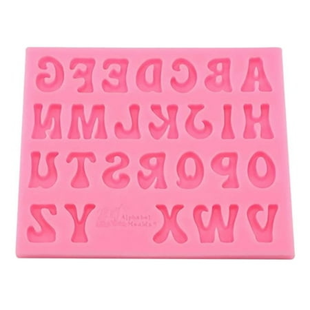 

Letters Shape Silicone Cake Fondant Chocolate Molds Decorating Tool(Pink)