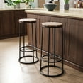 thumbnail image 6 of Furniture of America Cera Round Barstools - Set of 2, Toasted Barnwood, 6 of 9