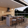thumbnail image 5 of LeisureMod Patio Bar Stool in Powder-Coated Aluminum Frame with Removable Cushion Low Open-Back Design and Footrest Chelsea Collection in Light Grey, 5 of 11