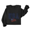thumbnail image 2 of Uootdi Womens Sweatshirts USA Long Sleeve Crewneck USA Flag Print Loose Fit Weekend Outings Casual Sweatshirts Gift, 2 of 5