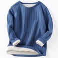 thumbnail image 5 of HAiming Kids Pullover Shirts Long Sleeve Ribbed Knit Fleece Crew Neck Casual Undershirts Fall Winter Outdoors Tops, 5 of 7