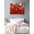 thumbnail image 3 of Red Christmas Canvas Print Wall Art Framed Canvas Art Wall Decor Xmas Poinsettia Balls Botanical Birds Pictures Painting Morden Artwork for Living Room Bedroom, Ready to Hang - 12"x16", 3 of 6