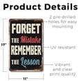 thumbnail image 2 of Forget The Mistake Remember The Lesson Vintage Style 11 Inch x 17 Inch Plastic Sign Fail Learn Repeat Durable Weatherproof Perfect for Offices Classrooms Gyms Fun Gift for Students, 2 of 6