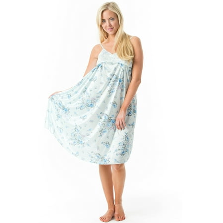 

Casual Nights Women s Satin Lace Camisole Nightgown