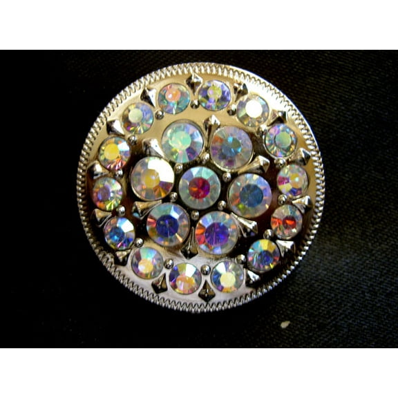 Concho 4 Conchos Rhinestone Horse Saddle Western Bridle Crystal 401146