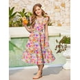 thumbnail image 3 of Arshiner Tween Girl Easter Summer Dresses Graduation Tie Back Flutter Sleeve Maxi Dress, 3 of 7